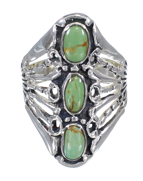 Southwest Authentic Sterling Silver And Turquoise Ring Size 7-3/4 VX62426